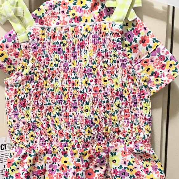 COPY - Wonder Nation girls 2pc Neon Floral Sleeveless Romper & bucket hat size … - Picture 14 of 16